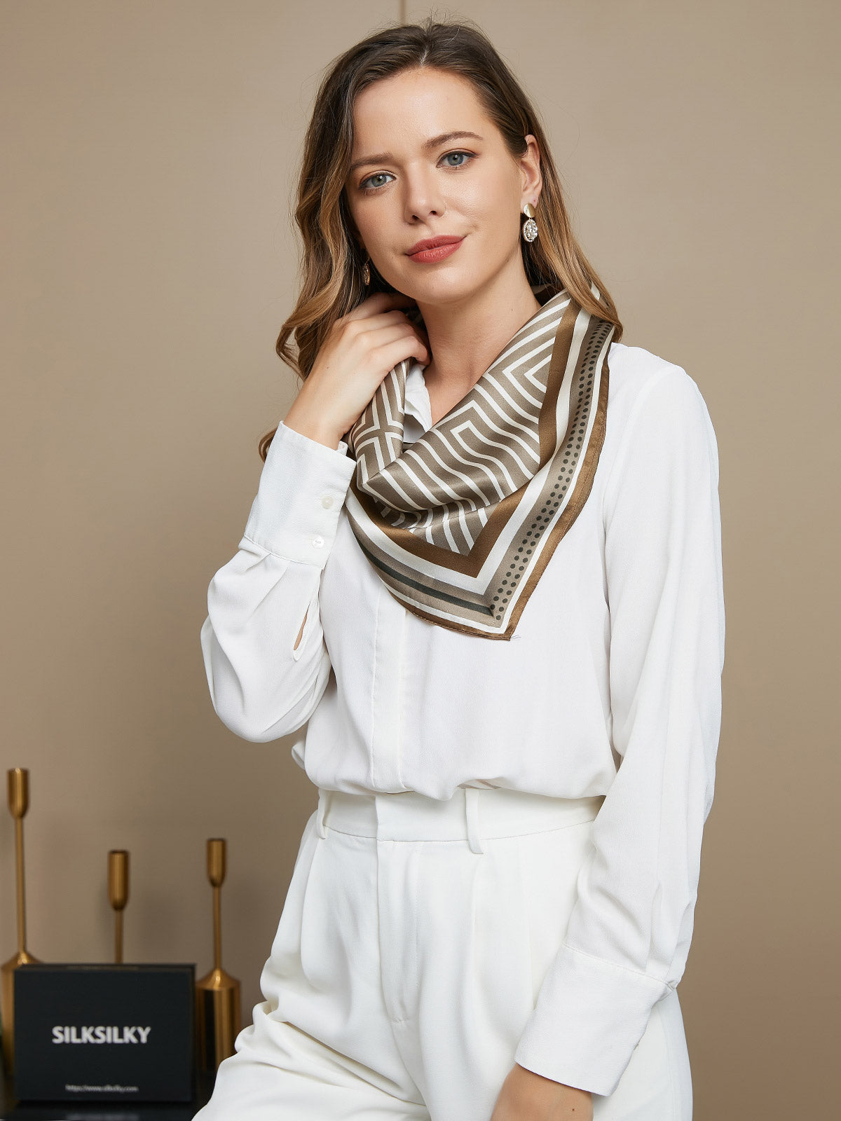 [P042] SilkSilky-AU Pure Silk Scarf 006