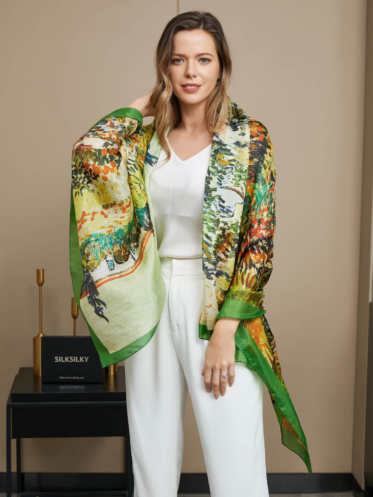 [P072] SilkSilky-AU Pure Silk Scarf 002