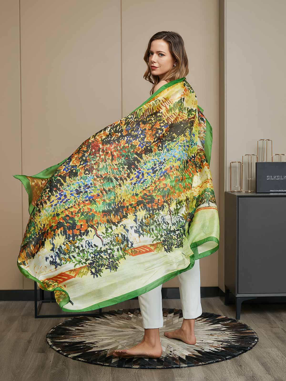 [P072] SilkSilky-AU Pure Silk Scarf 004