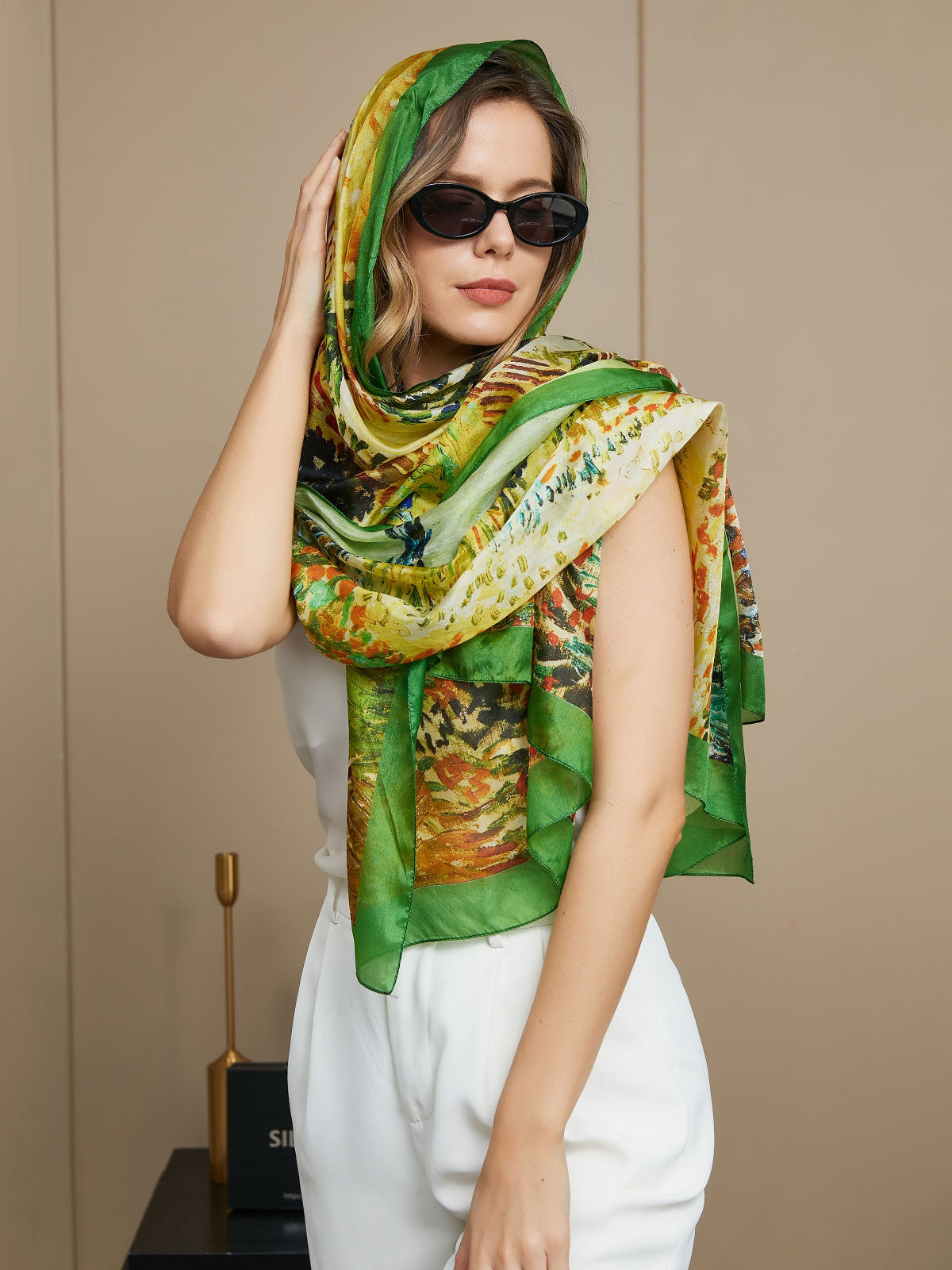 [P072] SilkSilky-AU Pure Silk Scarf 006