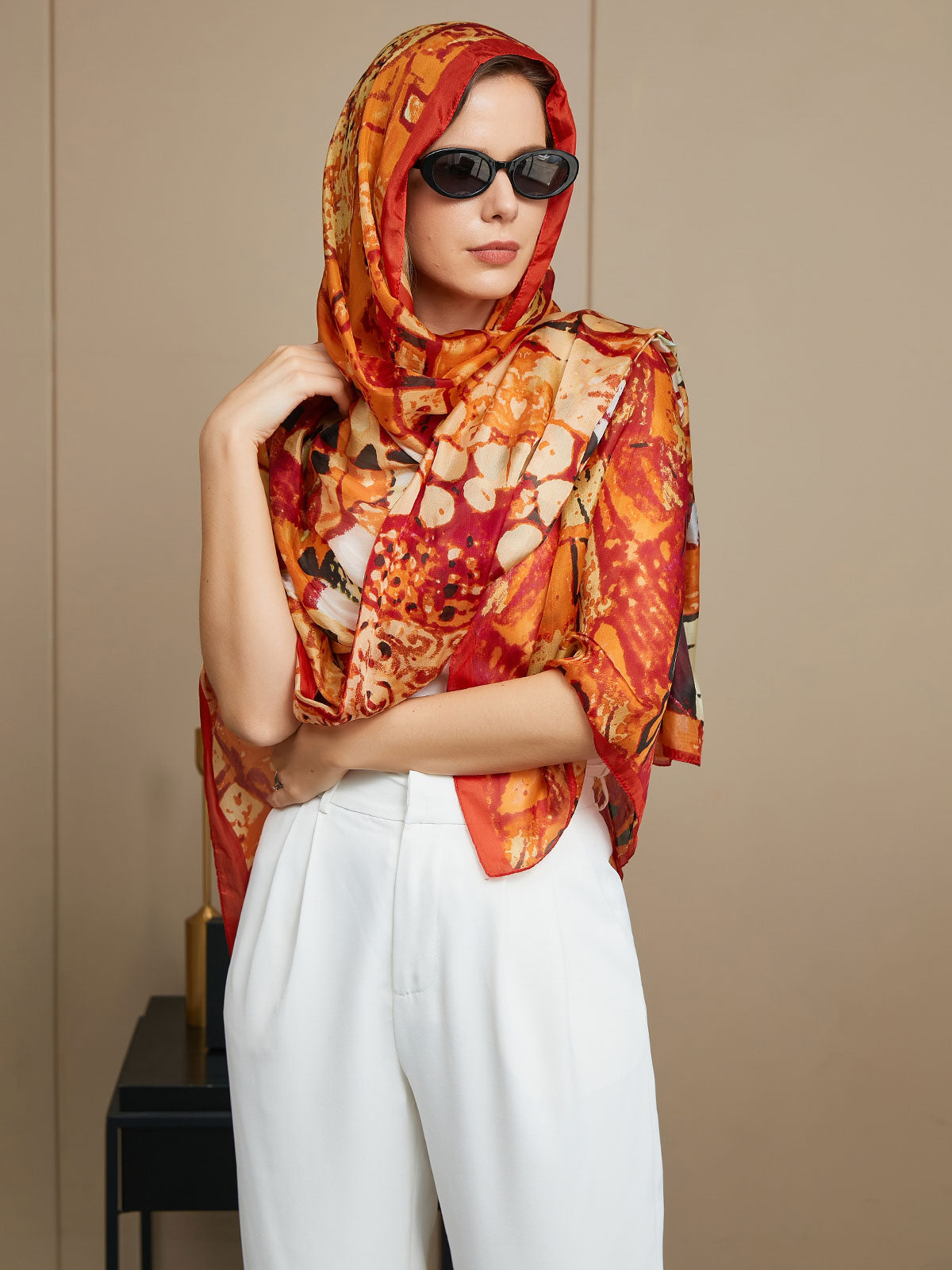 [P073] SilkSilky-AU Pure Silk Scarf 005