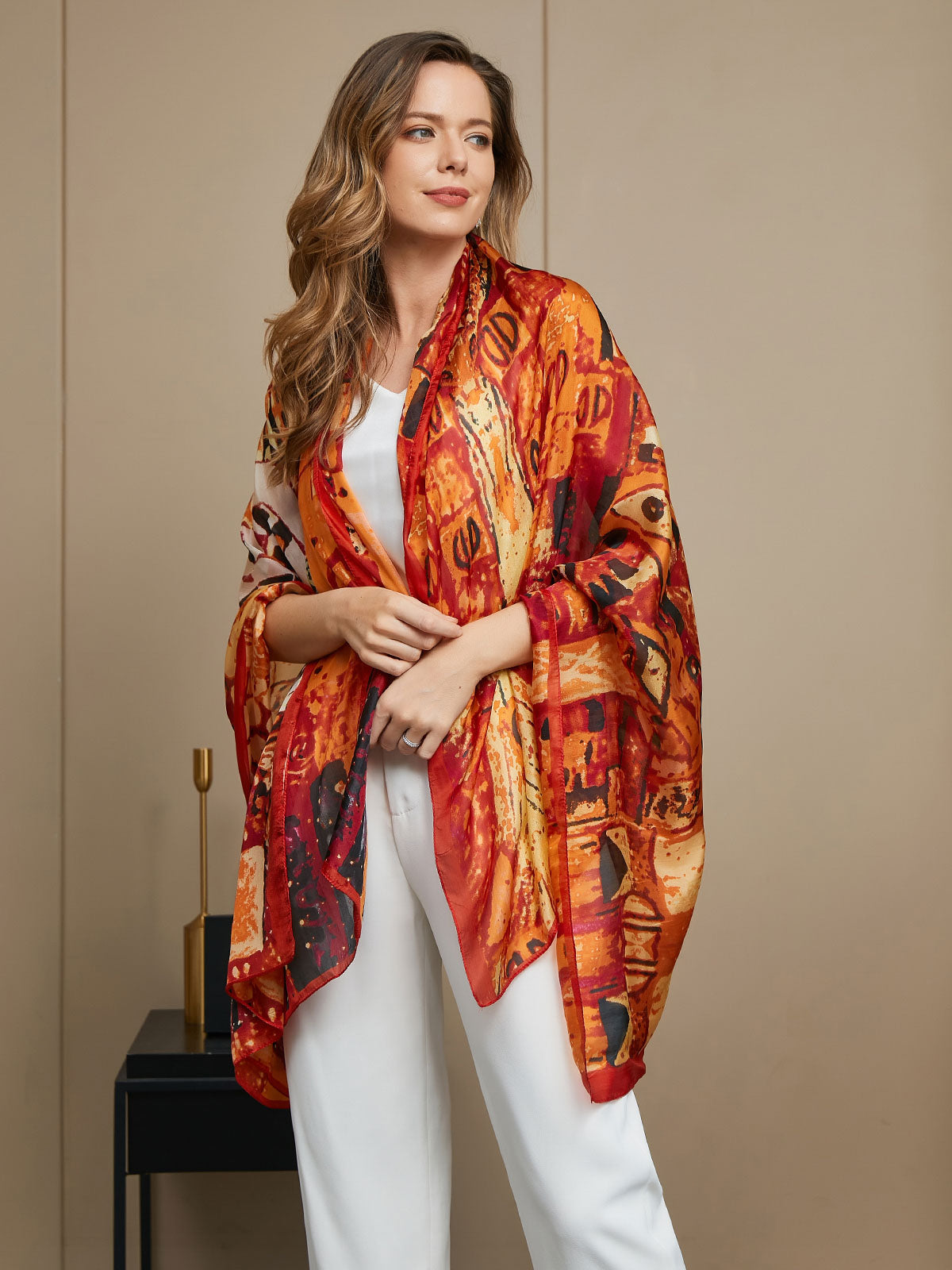 [P073] SilkSilky-AU Pure Silk Scarf 010