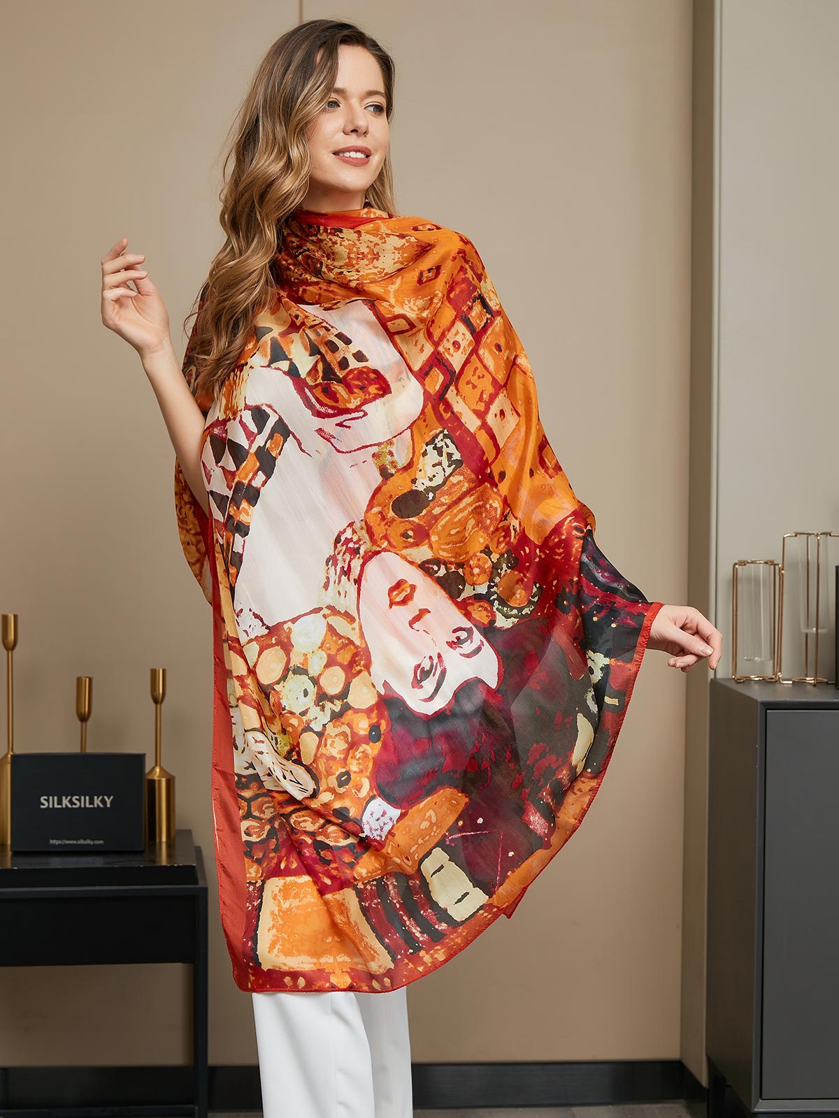 [P073] SilkSilky-AU Pure Silk Scarf 016
