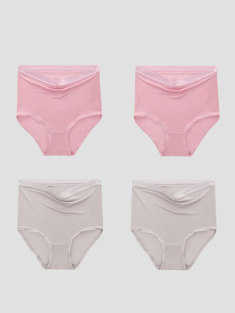 [Pink+Gray] SilkSilky-AU Silk Knitted Panty 003