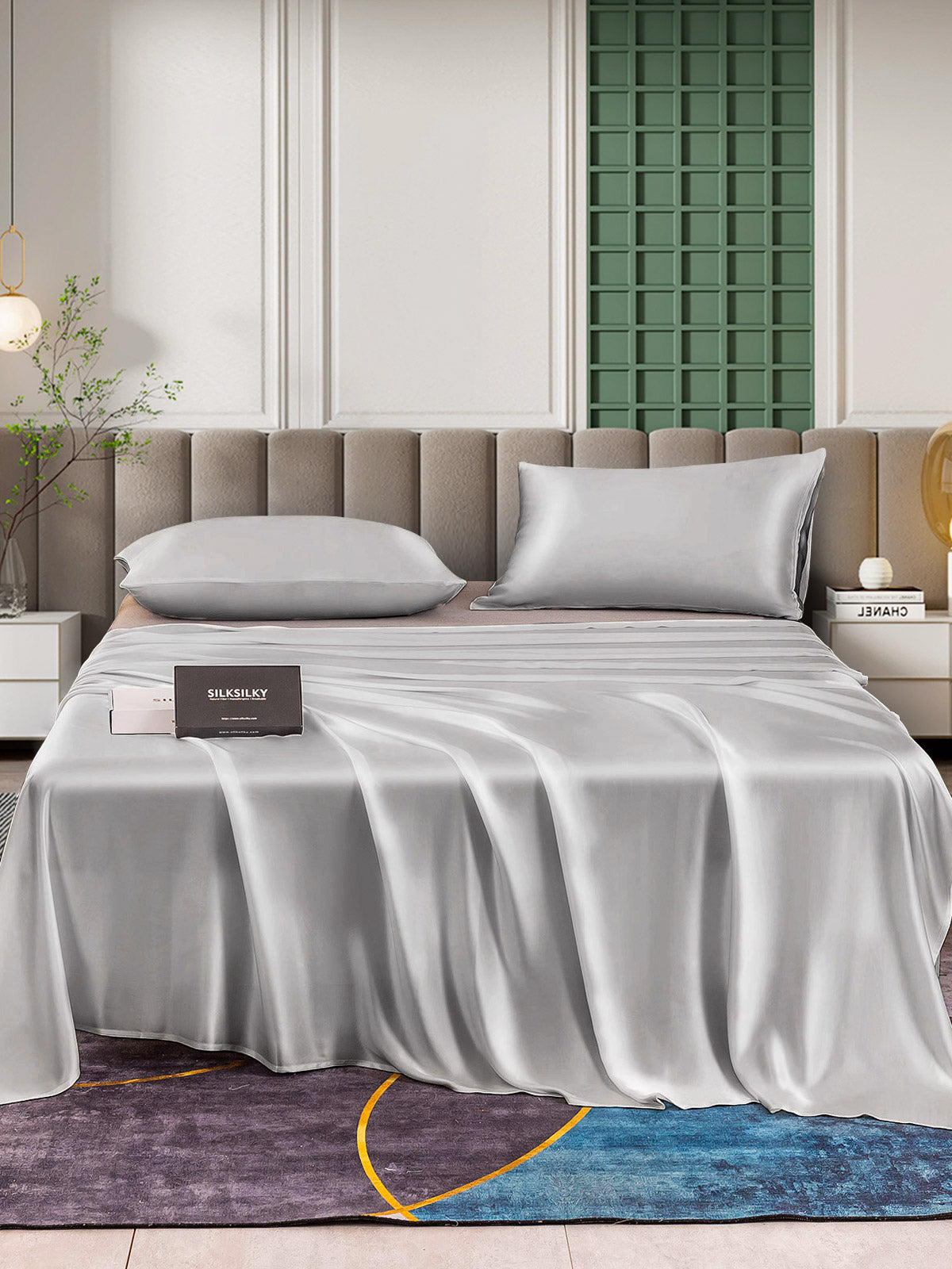 [Silver] SilkSilky-AU 25Momme Pure Silk Bedding Set 002